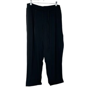 A New Day Black Wide Leg Pleated Drawstring Partial Elastic Women's‎ XL Pants